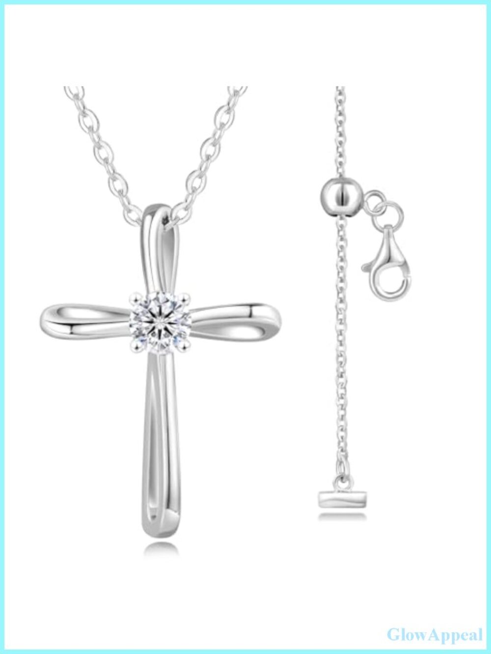 Moissanite Pendant Necklace 925 Sterling Silver D Color VVS1 Adjustable 20 Inch